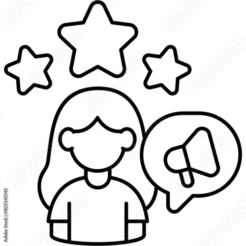 Line Art Promotion Star Icon
