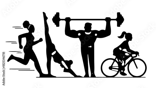 Human Silhouette Constellation Over Spiral Galaxy Background