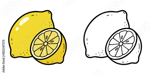 シンプルなレモンのアイコンイラスト