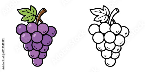 シンプルなぶどうのアイコンイラスト