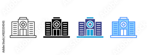 Hospital  icon set multiple style collection