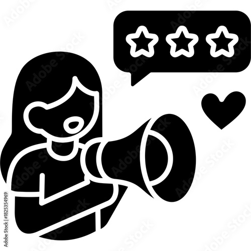 Glyph Solid Brand Advocate Icon