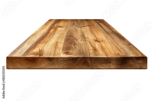 Rustic wooden tabletop surface with prominent grain and knots on black background texture, Isolated On Transparent Background, Png