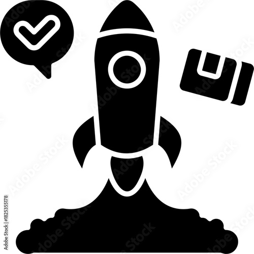 Glyph Solid Product Launch Icon