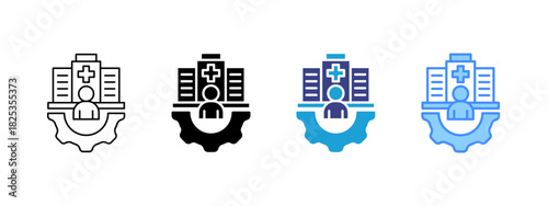 Hospital  icon set multiple style collection