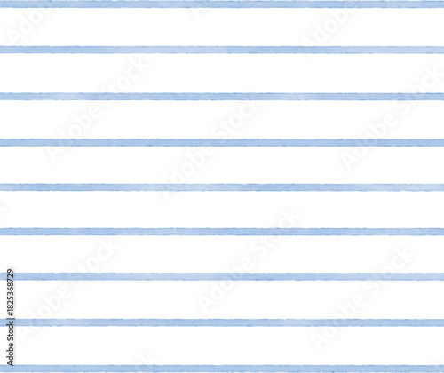 ブルー水彩のペンシルボーダー柄　Adobe Illustrator Artwork