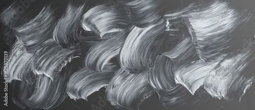 Wallpaper Mural sweeping white and gray brush strokes on a dark gray canvas, textured painterly swirls conveying calm and expressive motion Torontodigital.ca