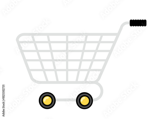 Simple Outline Shopping Cart Icon Illustration for E Commerce