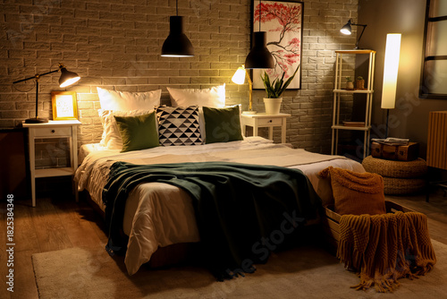 Interior of modern bedroom ...