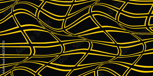 simple yellow outline rectangle wave pattern on dark for banner poster background.