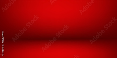Empty modern red studio room, used as background for display your products abstract