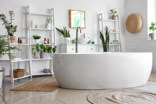 Interior of light bathroom ...