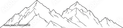 Majestic Peaks: A sketch of formidable mountains, their rugged, snow-dusted peaks reaching towards the heavens, embodying the raw power and enduring grandeur of the natural world.