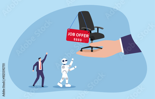 Human and AI competition for the position