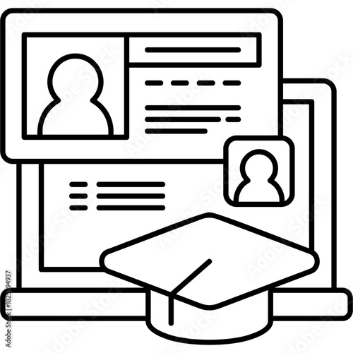 Line Art Study Portal Icon