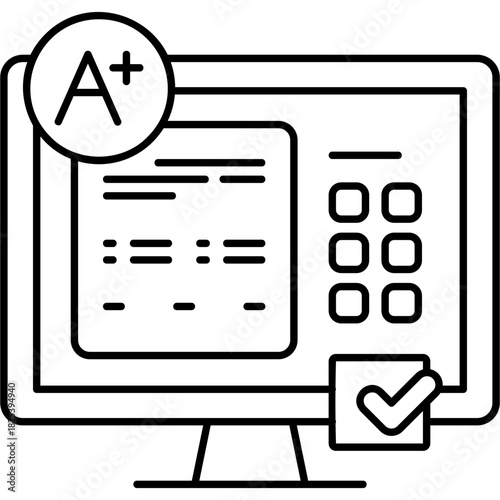 Line Art Virtual Exam Icon