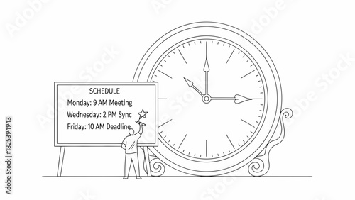 Scheduling Priorities Artwork With Deadlines And Meetings Timeline