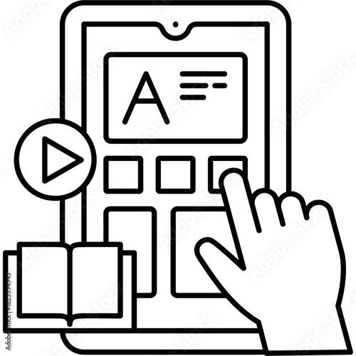Line Art Interactive Lesson Icon