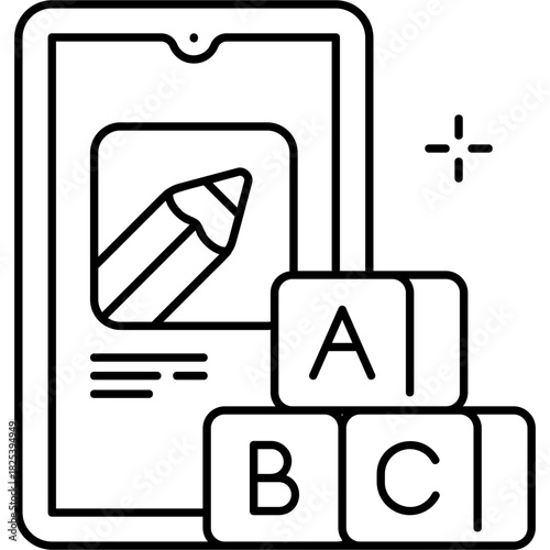 Line Art Learning App Icon