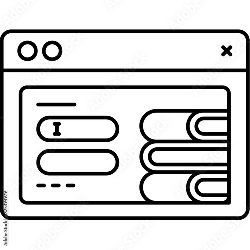 Line Art Course Registration Icon