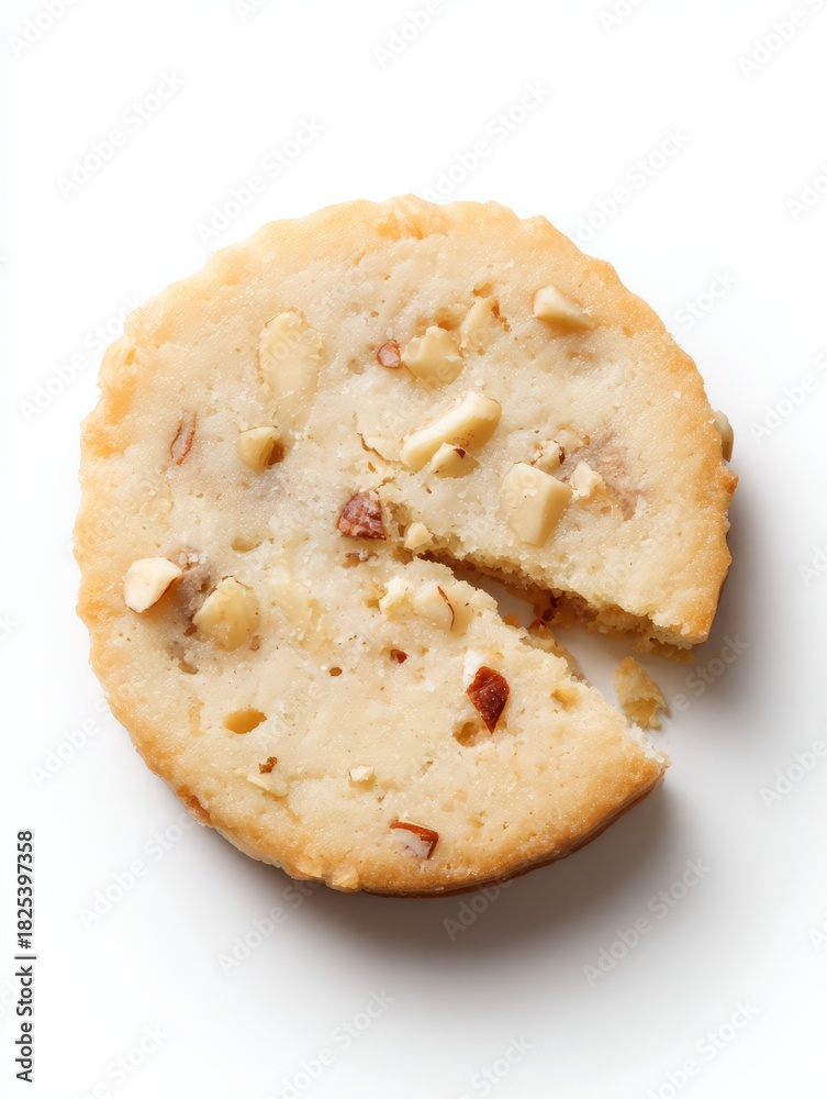 Fototapeta premium Delicious nut - filled shortbread cookie with a bite taken out
