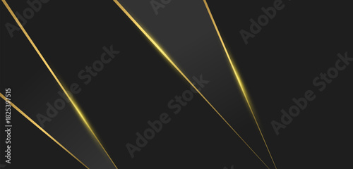 Elegant Dark Geometric Golden Stripes Premium Abstract Design