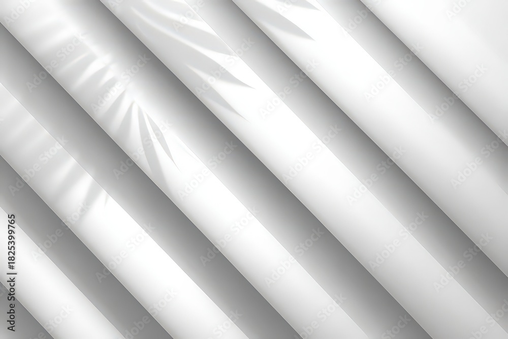 Obraz premium Abstract White Angled Lines With Palm Leaf Shadows