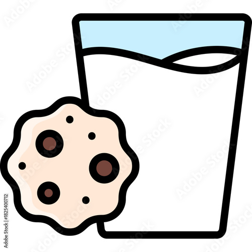 cookie icon illustration design with filled outline