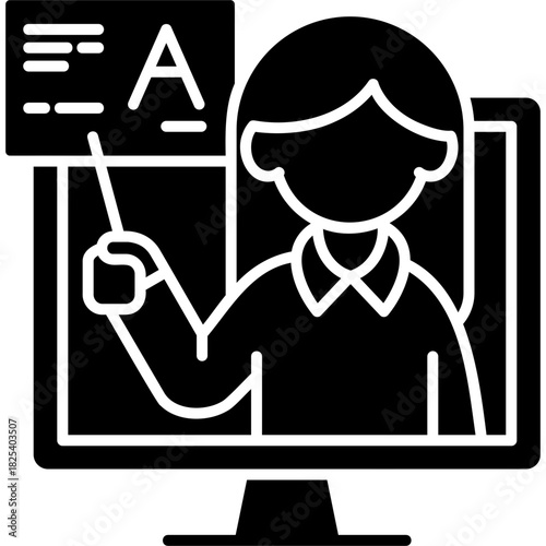 Glyph Solid Online Tutor Icon