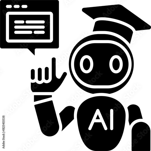 Glyph Solid Ai Education Icon