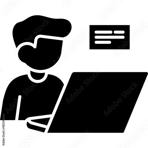 Glyph Solid Self Paced Study Icon