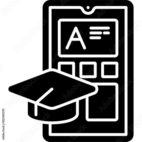 Glyph Solid Mobile Learning Icon