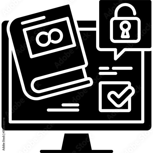 Glyph Solid Unlimited Study Access Icon