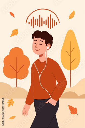Introvert Listening to Podcast While Walking