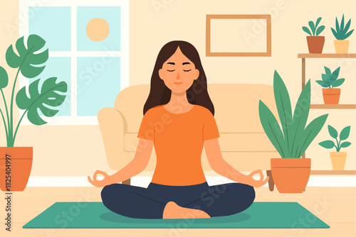 Introvert Doing Yoga Alone at Home