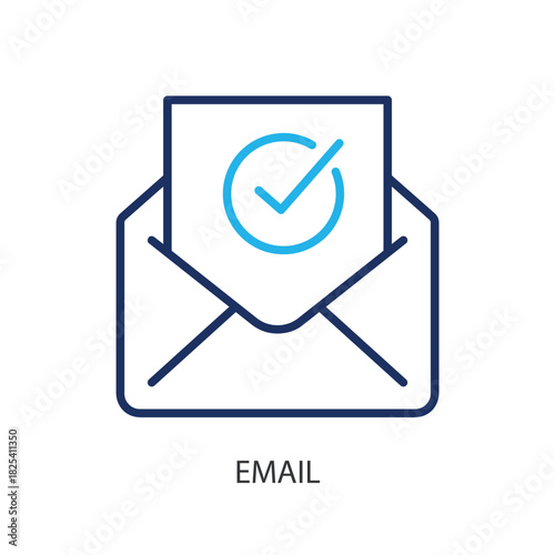 Email thin line icons. Original vector illustration.