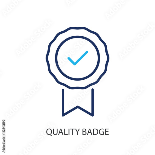 Quality badge thin line icons. Original vector illustration.