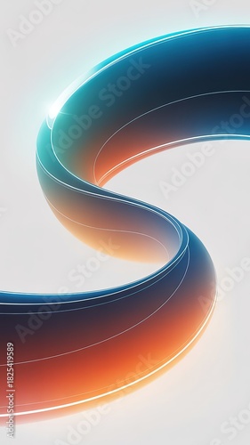 Abstract Gradient Curve with Blue and Orange Light Effects. made with generative Ai