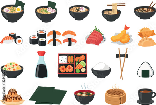 Delicious Japanese Cuisine A Variety of Traditional Dishes