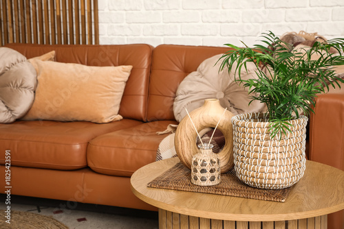 Cozy living room interior w...