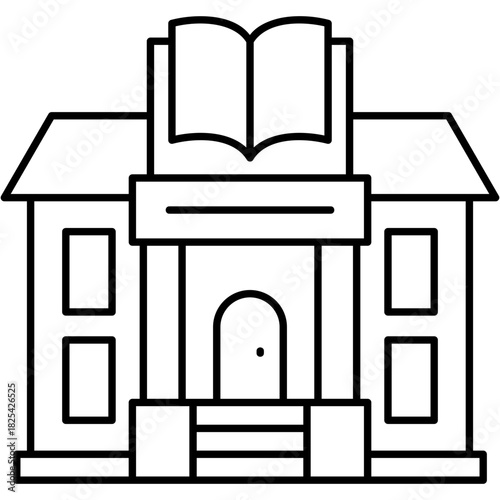 Line Art Public Library Icon