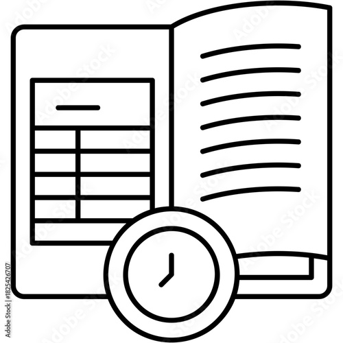 Line Art Book Rental Icon