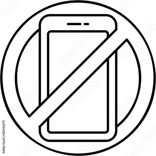 Line Art No Phone Icon