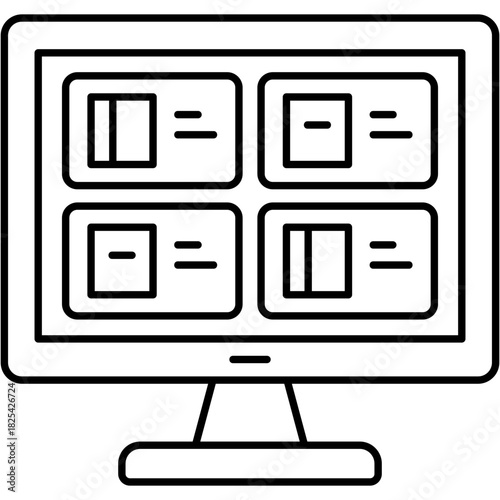 Line Art Online Catalog Icon