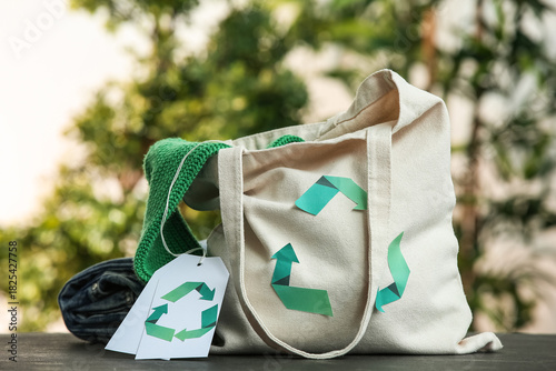 Bag with natural clothes fo...