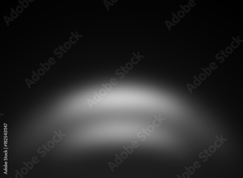 Abstract black and white background with light spot for product placement scene