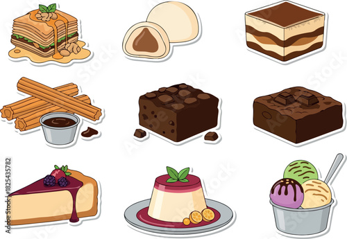 Delicious Assortment of Dessert Stickers for Confectionery Delights