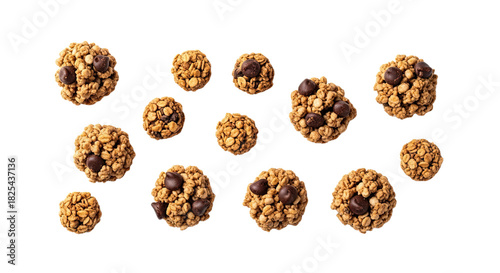 Cluster of Granola Clusters with Nuts and Dried Fruits.