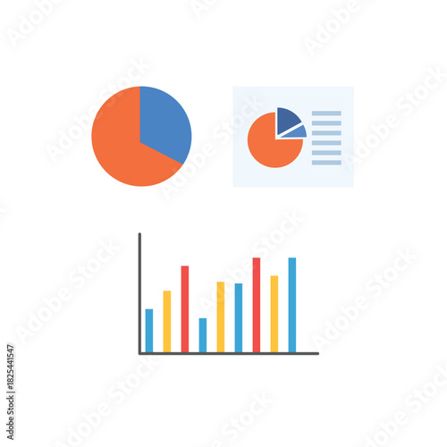 Pie Charts and Bar Graphs for Data Visualization, Business and Analytics Concept