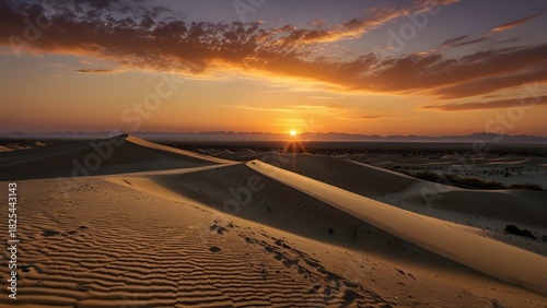 sunset over the desert